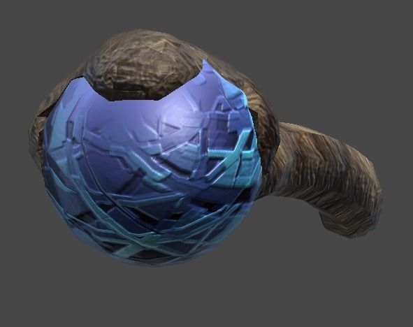 wand3 wooden wand with stone Low-poly 3D model_5