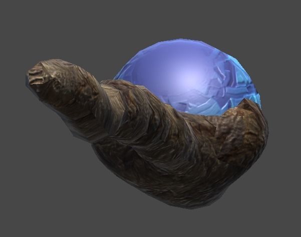 wand3 wooden wand with stone Low-poly 3D model_6