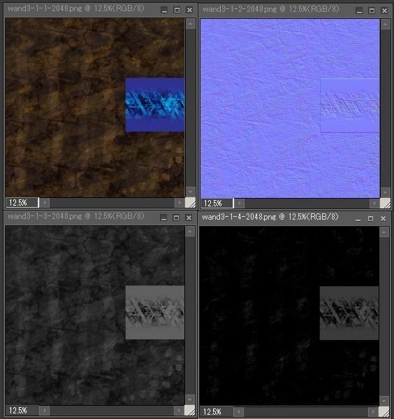 wand3 wooden wand with stone Low-poly 3D model_11