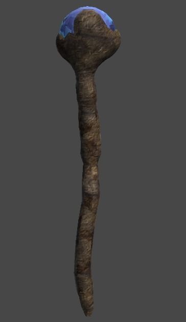 wand3 wooden wand with stone Low-poly 3D model_4