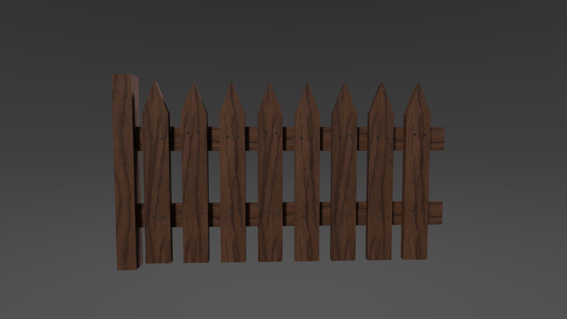 MODULAR - UNITY READY - Wooden-Fence and Fence end Low-poly 3D model_1