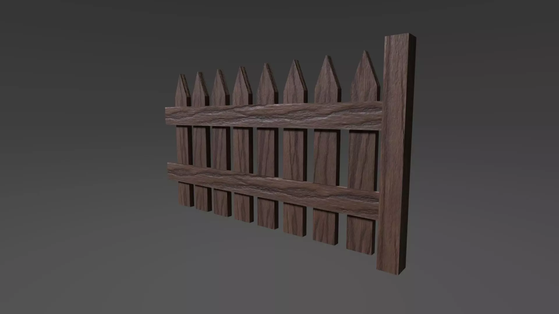 MODULAR - UNITY READY - Wooden-Fence and Fence end Low-poly 3D model_0