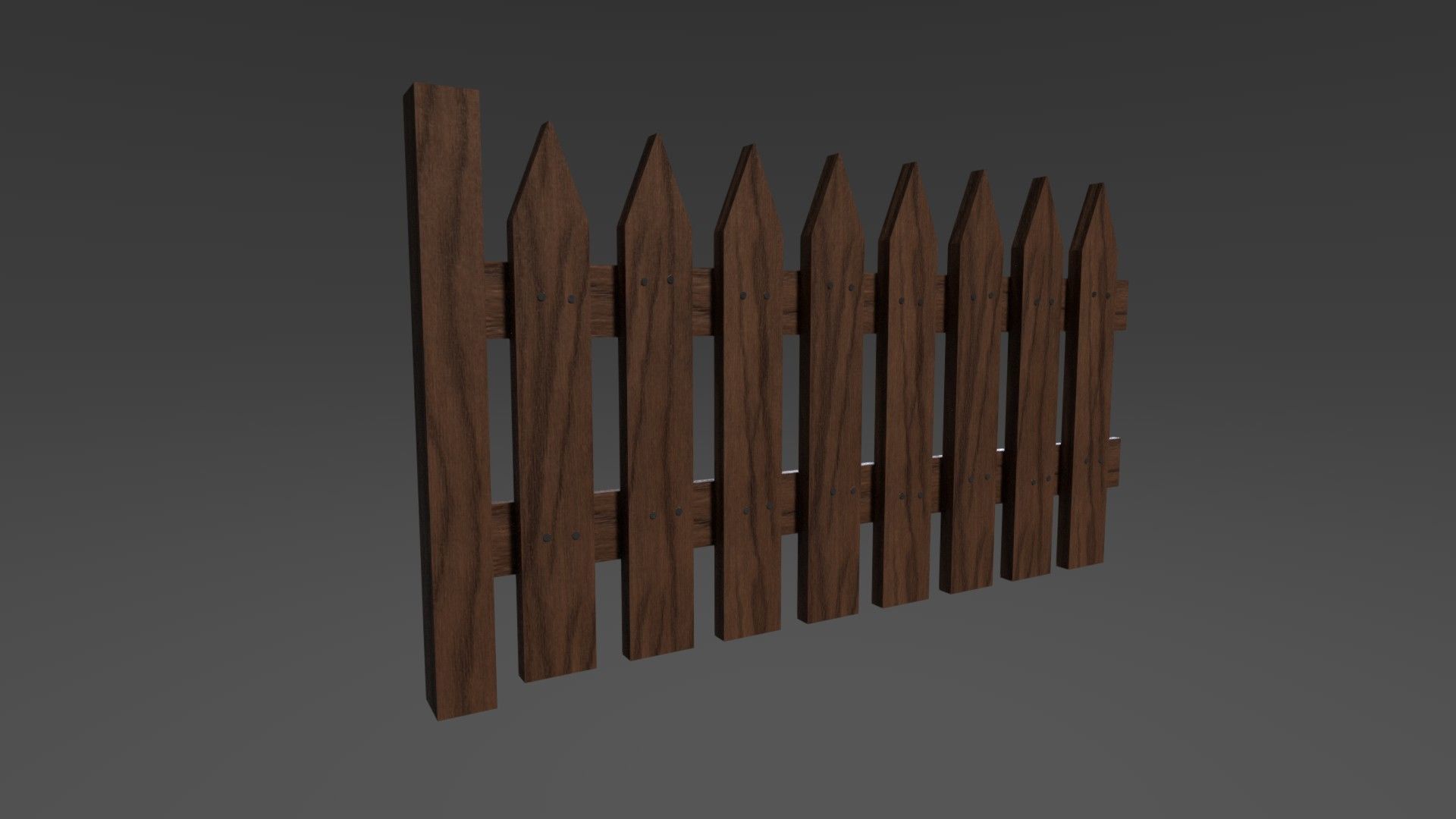 MODULAR - UNITY READY - Wooden-Fence and Fence end Low-poly 3D model_2