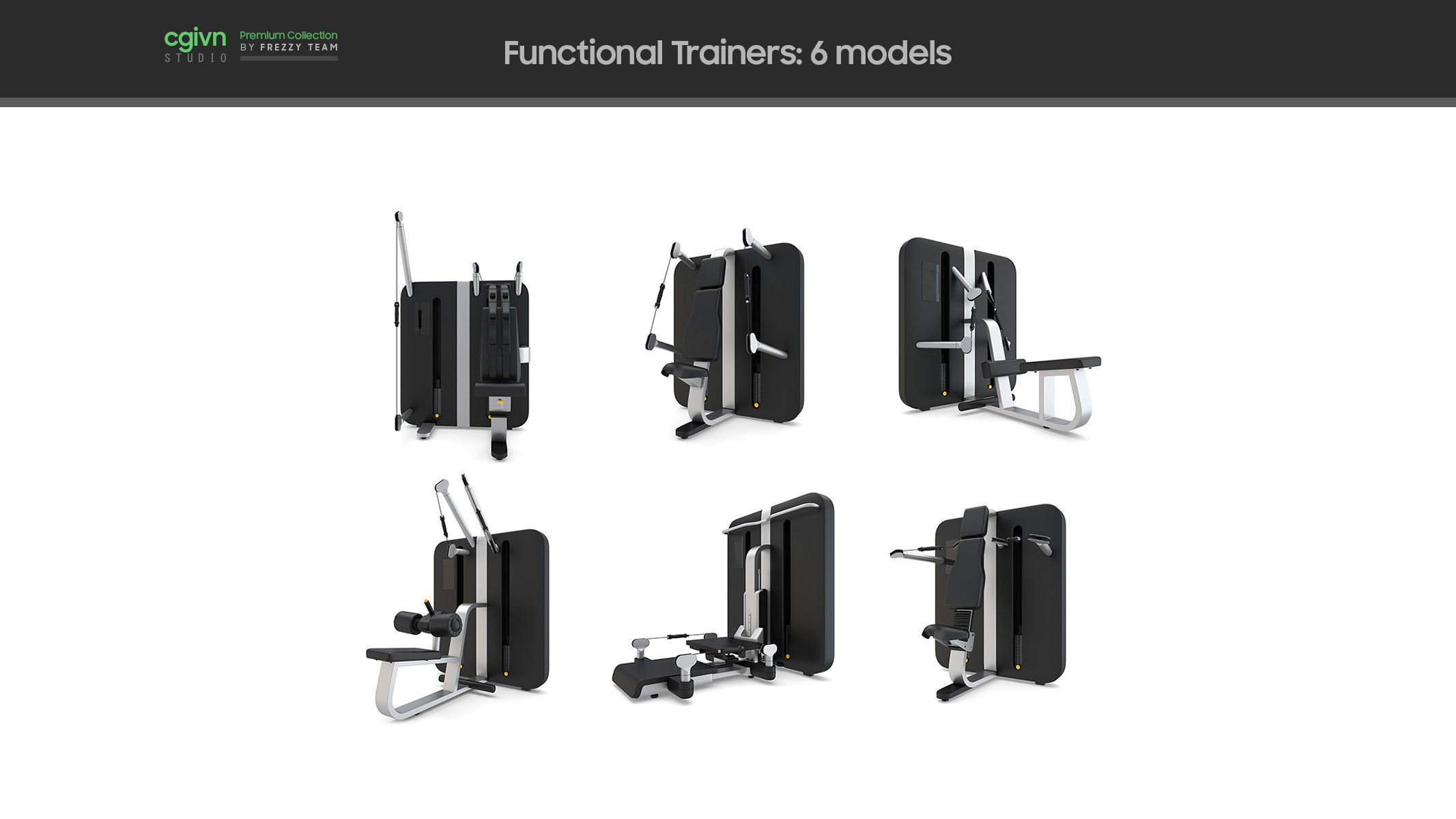 103 Models Gym Fitness Weight Collection 3D model_2