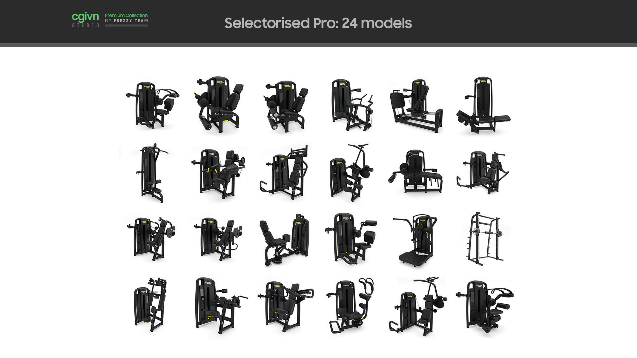 103 Models Gym Fitness Weight Collection 3D model_12