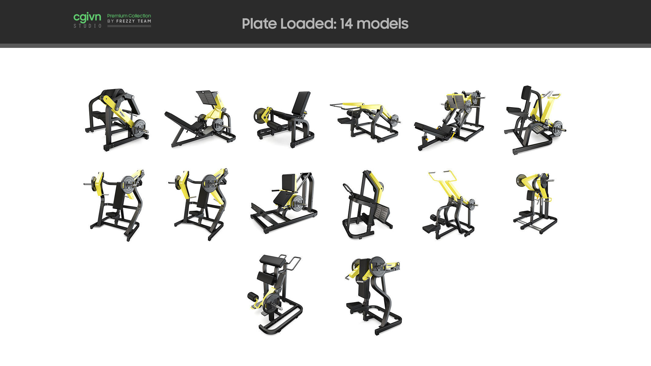 103 Models Gym Fitness Weight Collection 3D model_13