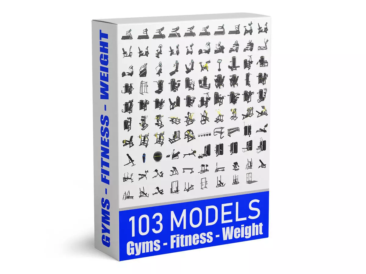 103 Models Gym Fitness Weight Collection 3D model_0