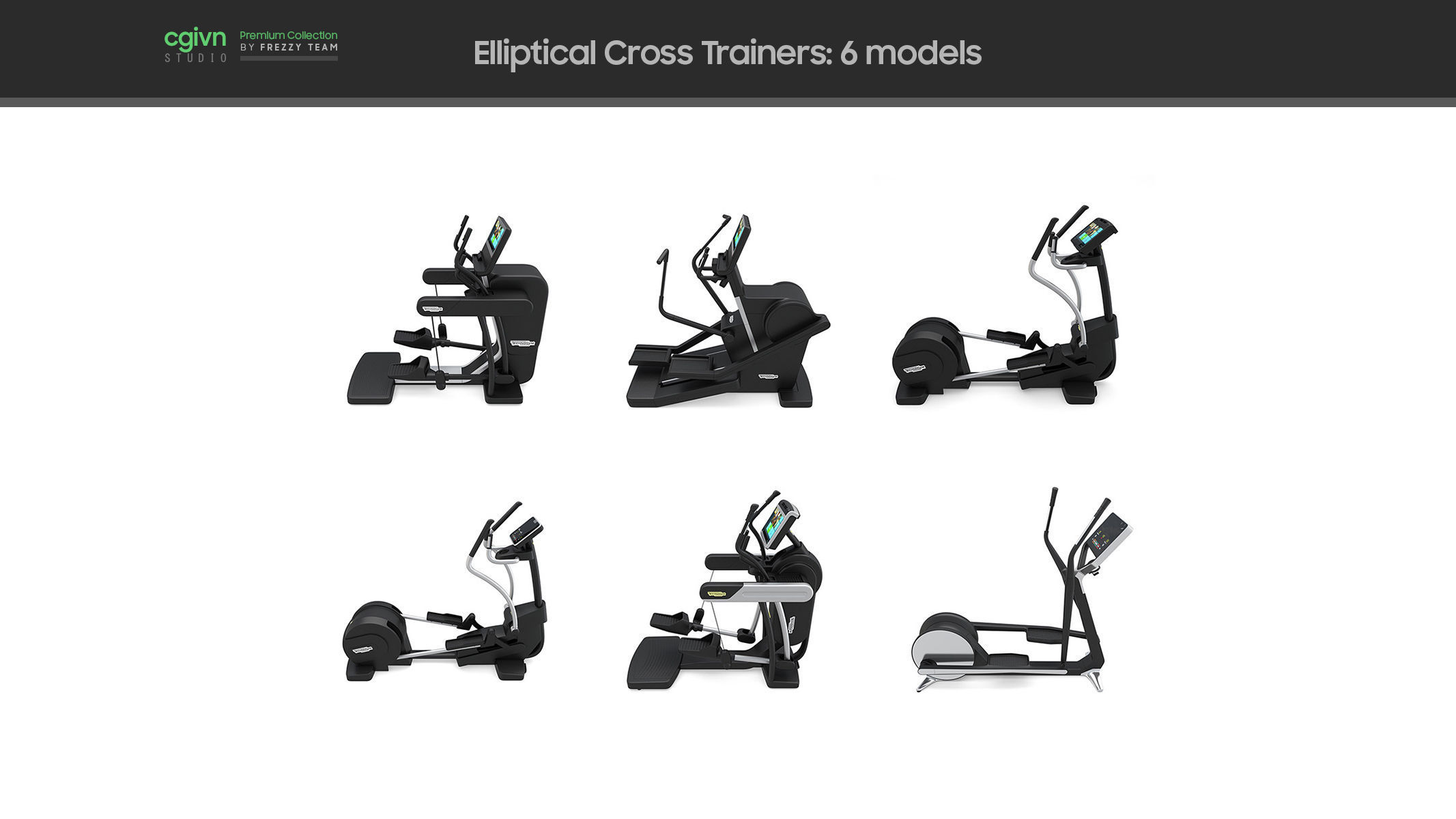 103 Models Gym Fitness Weight Collection 3D model_8