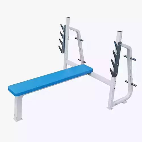 Flat Bench Press Machine - Low Poly 3D model