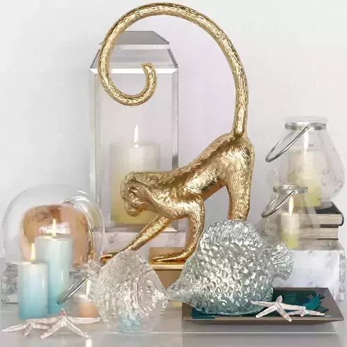 Decorative set Monkey Statuette