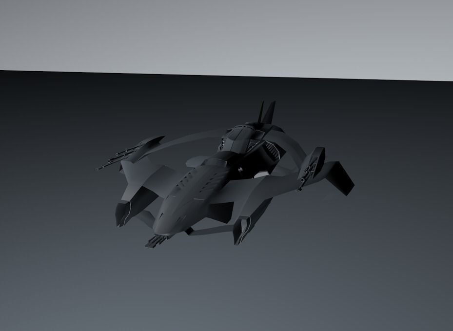 space ship fighter   Low-poly 3D model_2