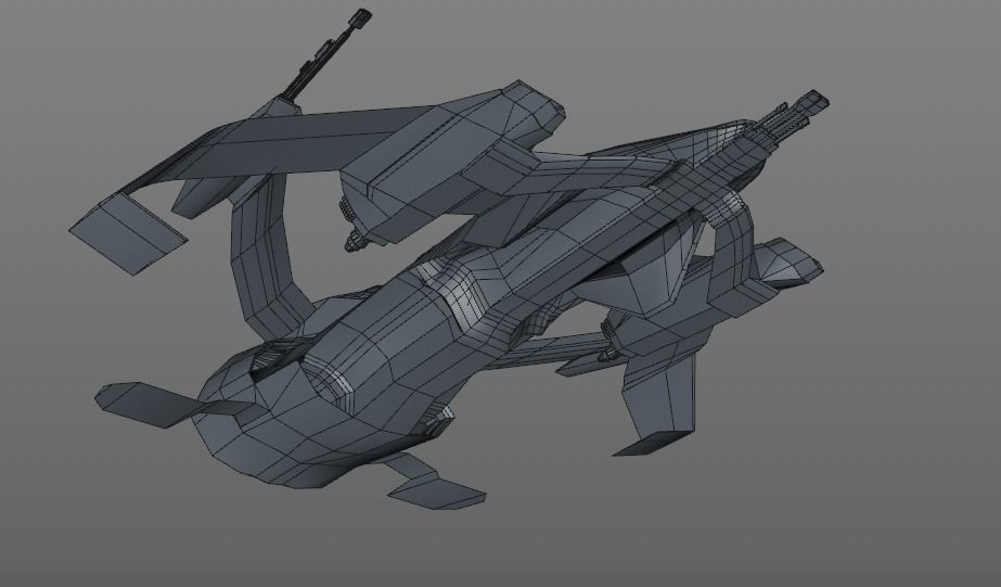 space ship fighter   Low-poly 3D model_4