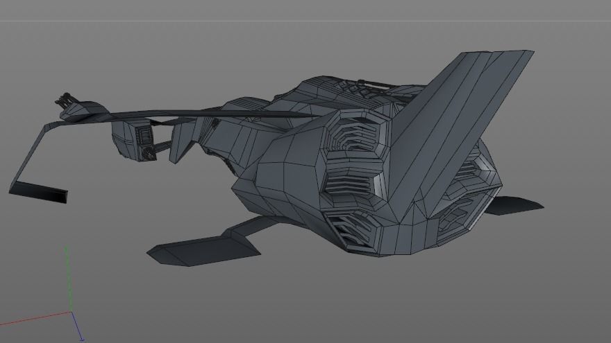 space ship fighter   Low-poly 3D model_3