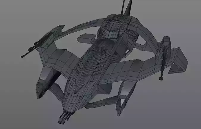 space ship fighter   Low-poly 3D model