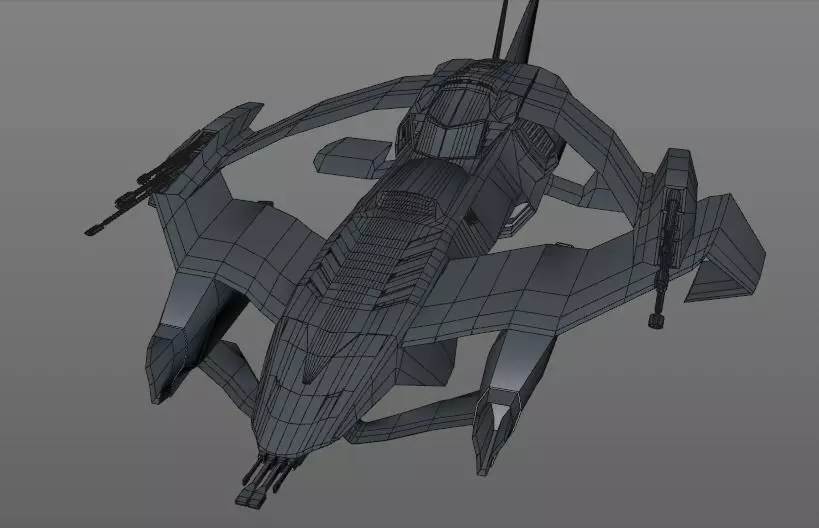 space ship fighter   Low-poly 3D model_0