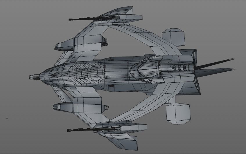 space ship fighter   Low-poly 3D model_1