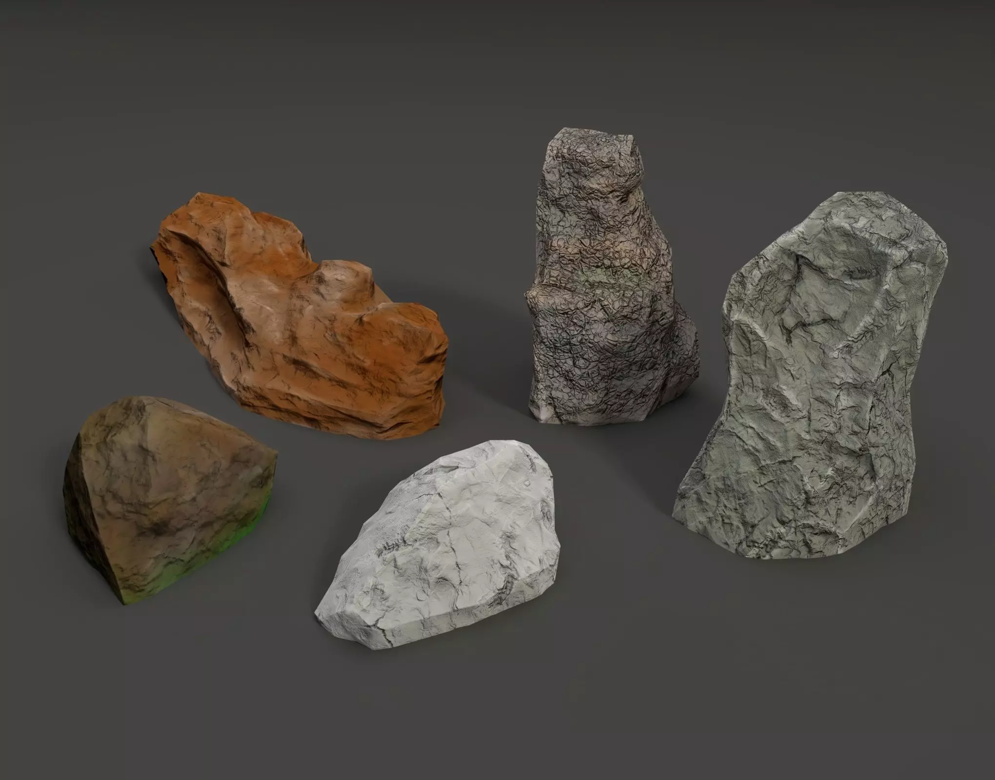 Low Poly Stones Pack Low-poly 3D model_0