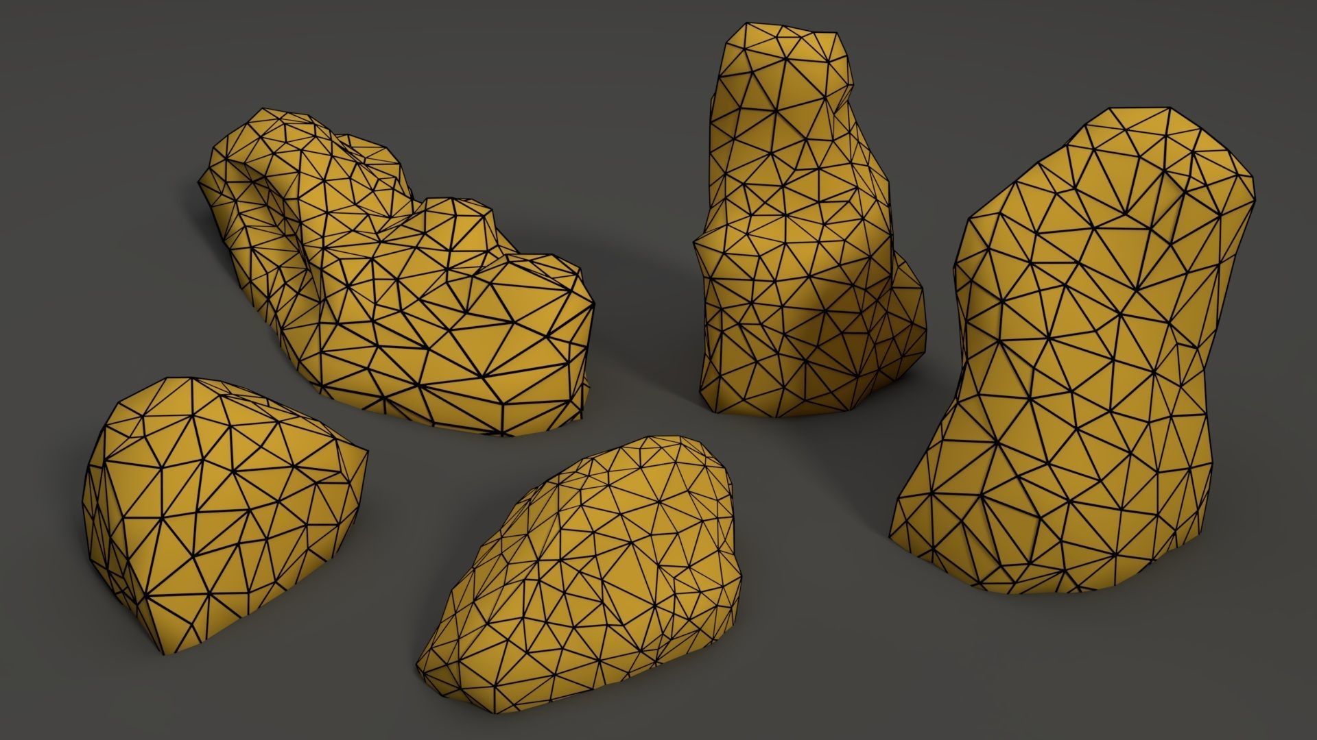 Low Poly Stones Pack Low-poly 3D model_2