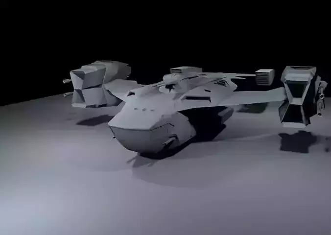 space cruiser  Low-poly 3D model