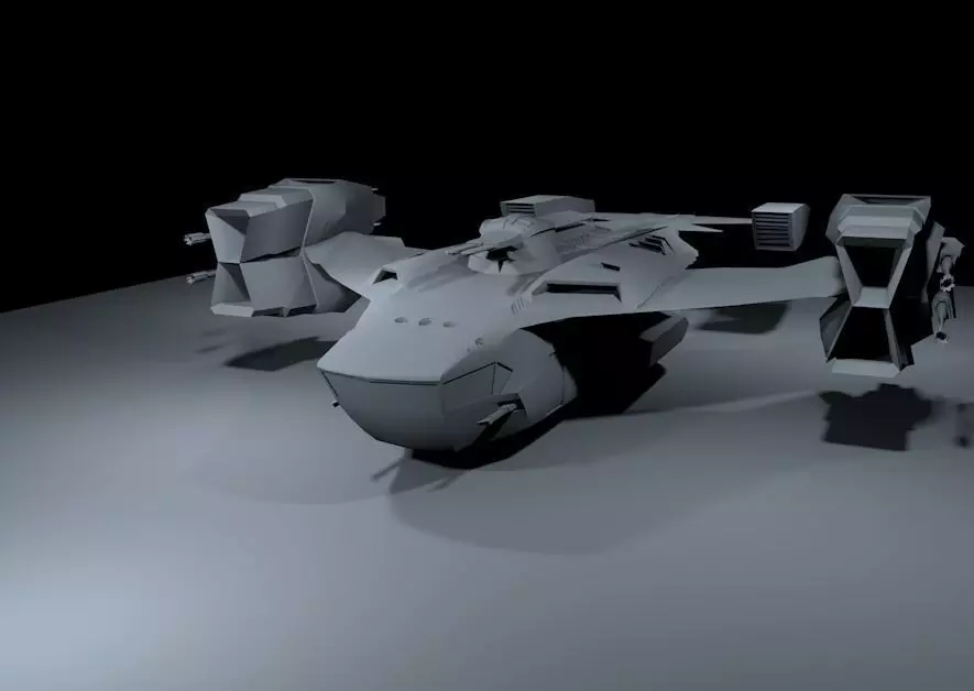 space cruiser  Low-poly 3D model_0