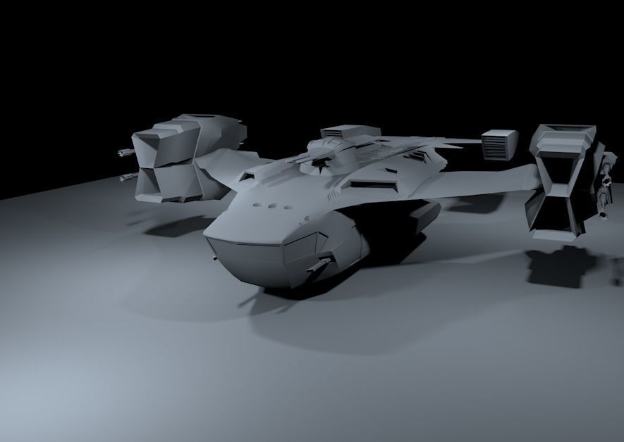 space cruiser  Low-poly  3D model