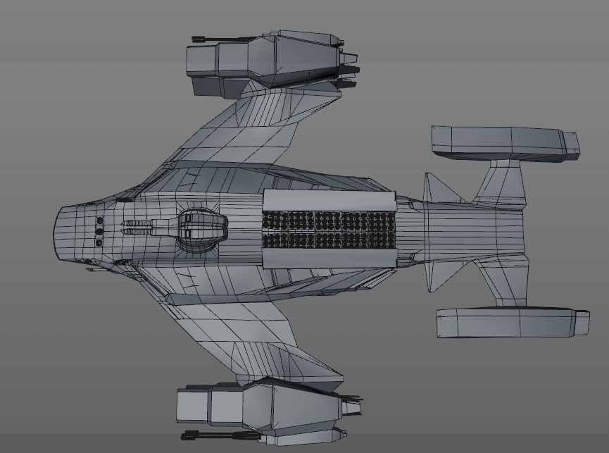 space cruiser  Low-poly 3D model_7