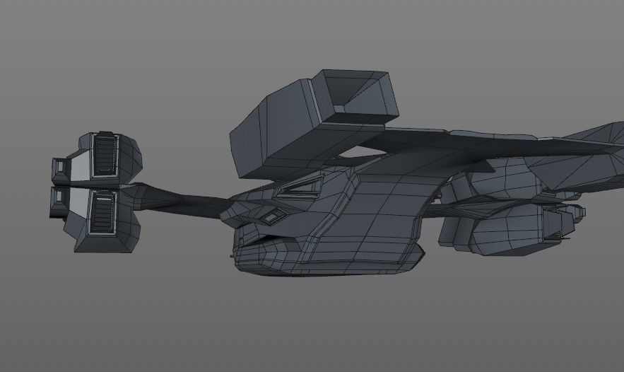 space cruiser  Low-poly 3D model_5