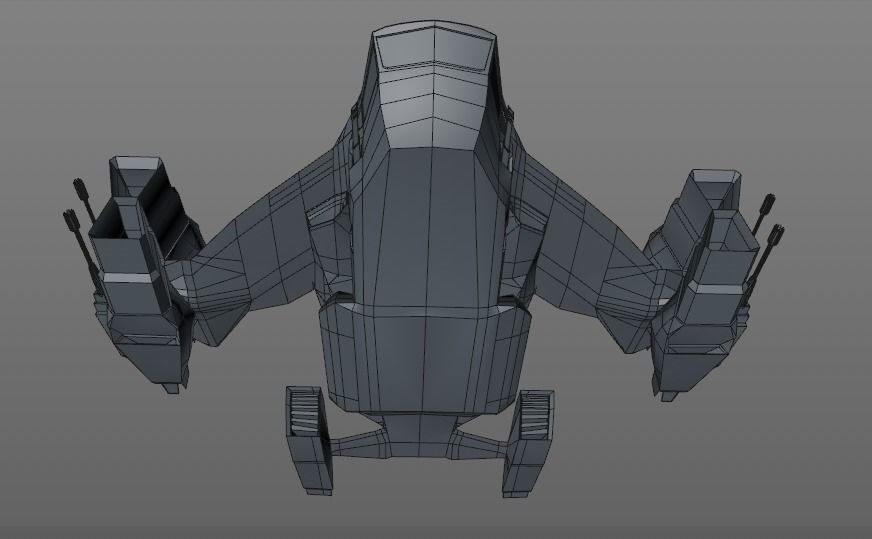 space cruiser  Low-poly 3D model_2