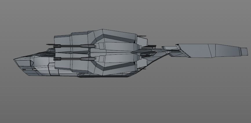 space cruiser  Low-poly 3D model_3
