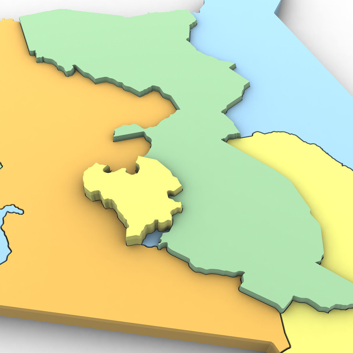 3d Political Map of Kenya 3D model_7