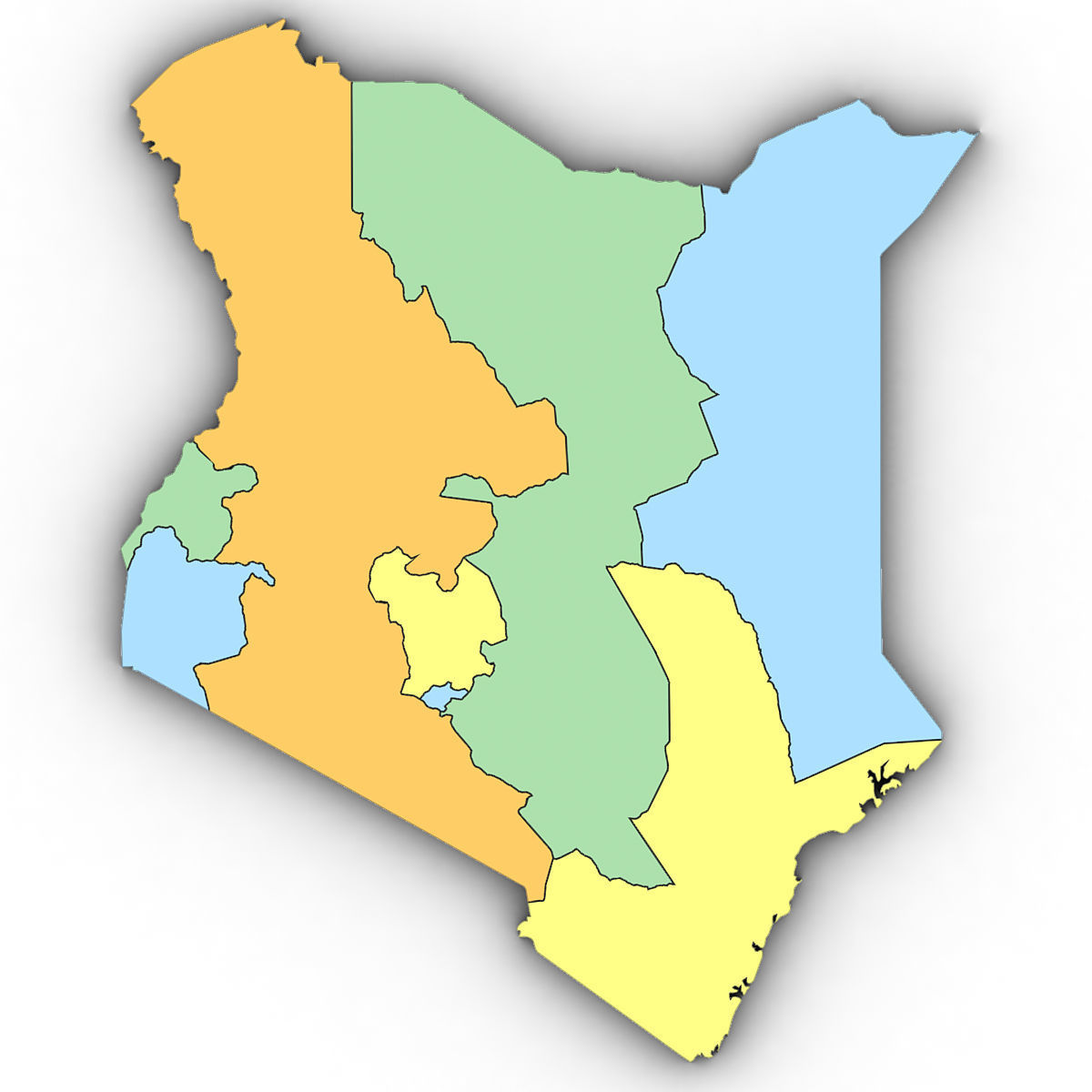 3d Political Map of Kenya 3D model_5