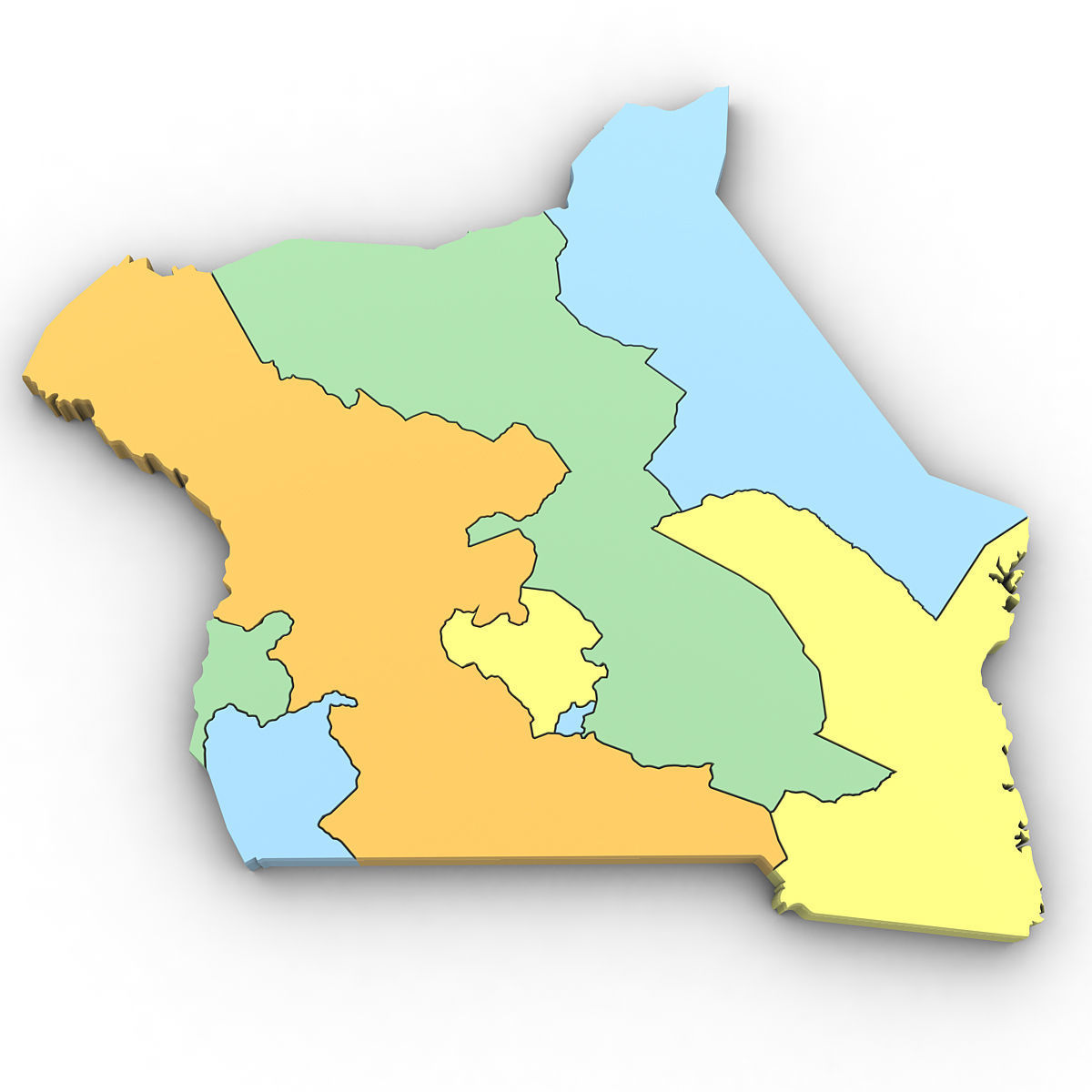 3d Political Map of Kenya 3D model_3