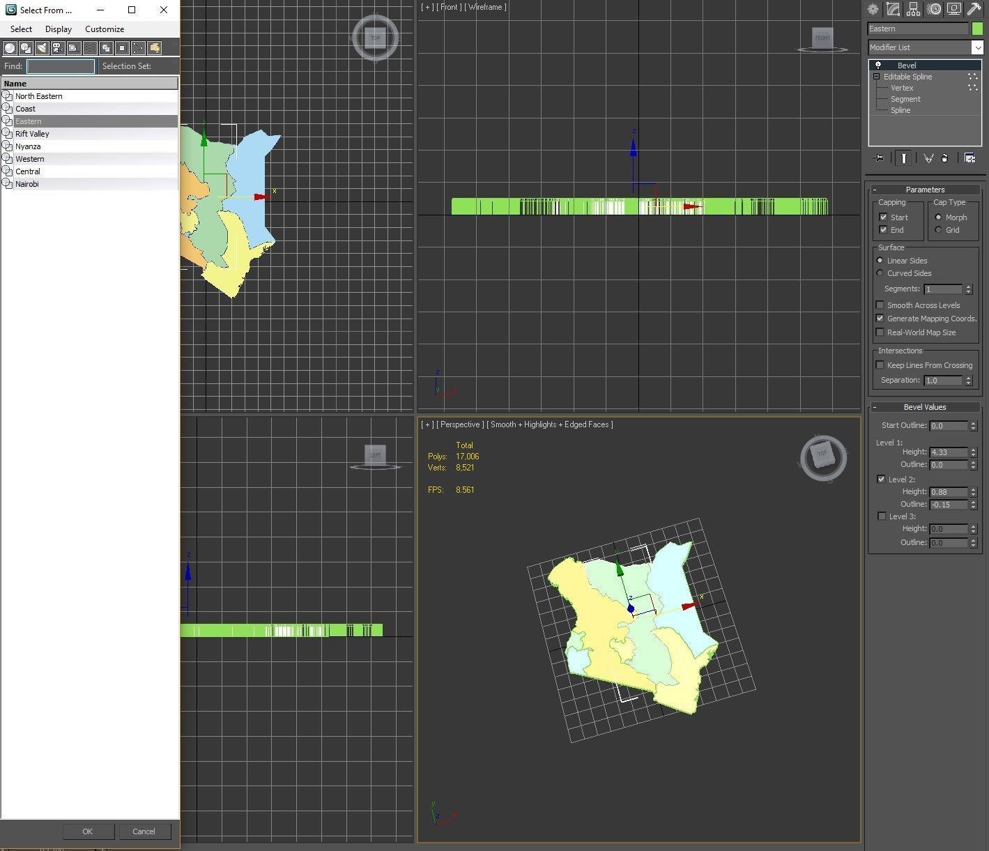 3d Political Map of Kenya 3D model_8