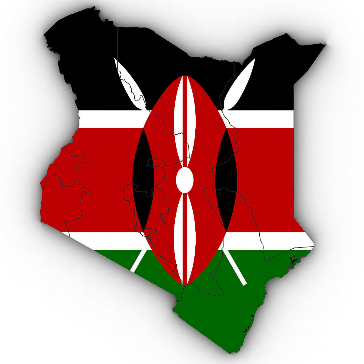3d Political Map of Kenya 3D model_4