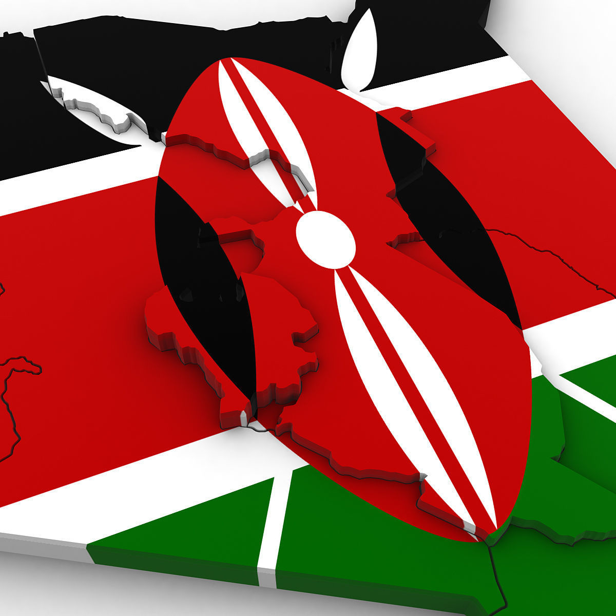3d Political Map of Kenya 3D model_6