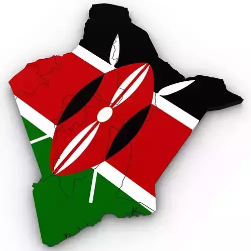3d Political Map of Kenya