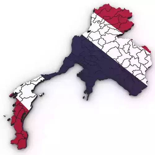 3d Political Map of Thailand 3D model
