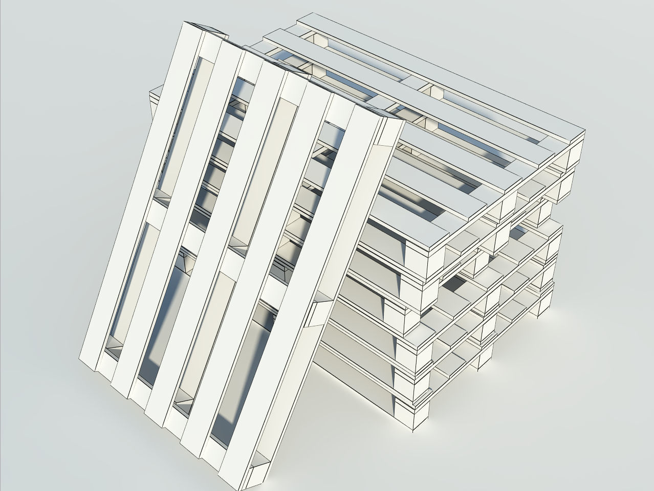 Wooden Pallet Free 3D model_1