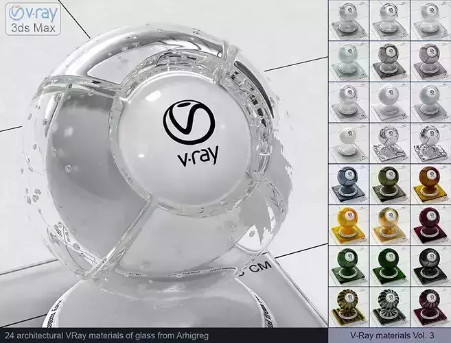 Architectural Vray materials for 3ds Max - Glass 3D model