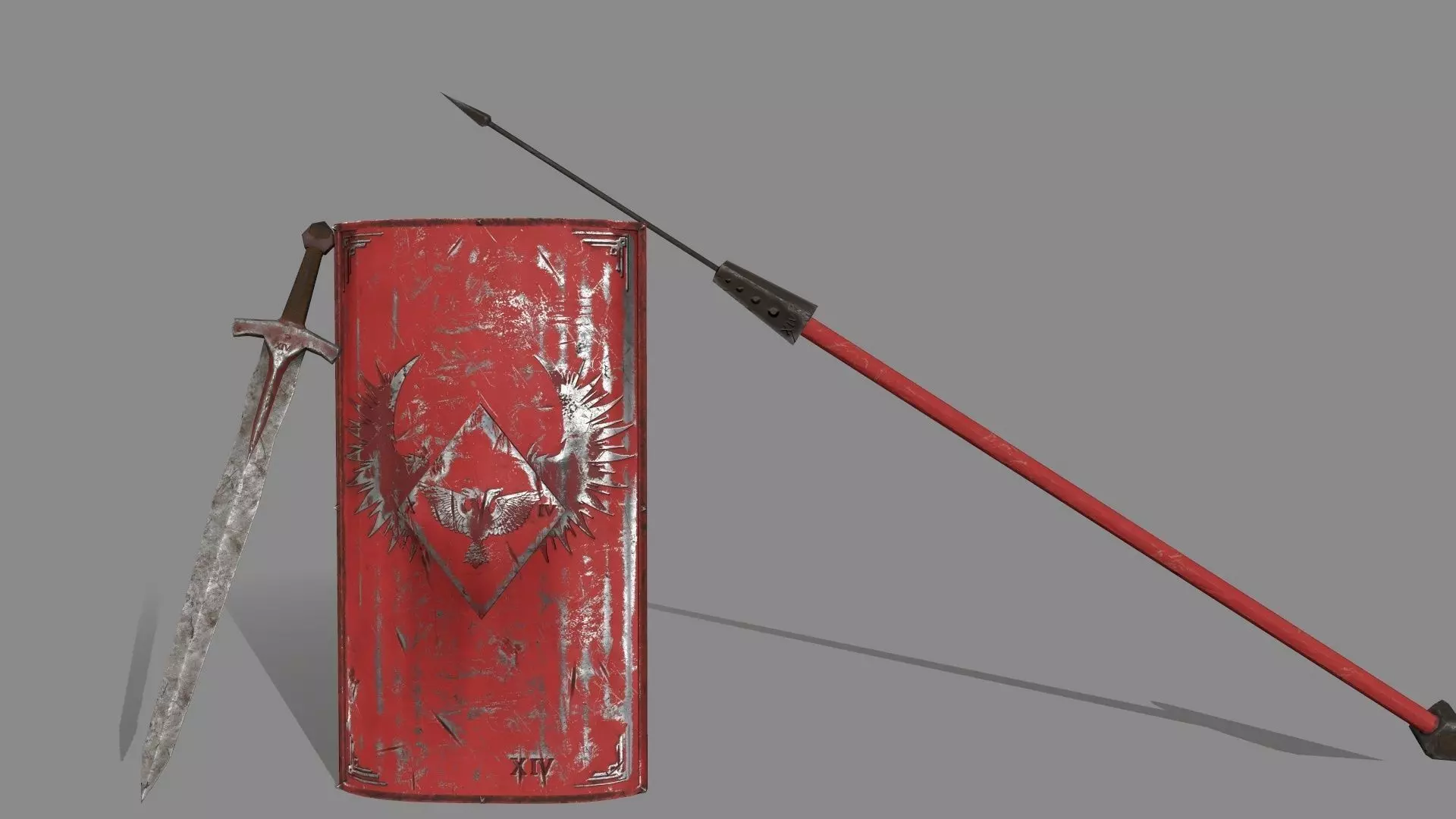 Rome Worrior Set Low-poly 3D model