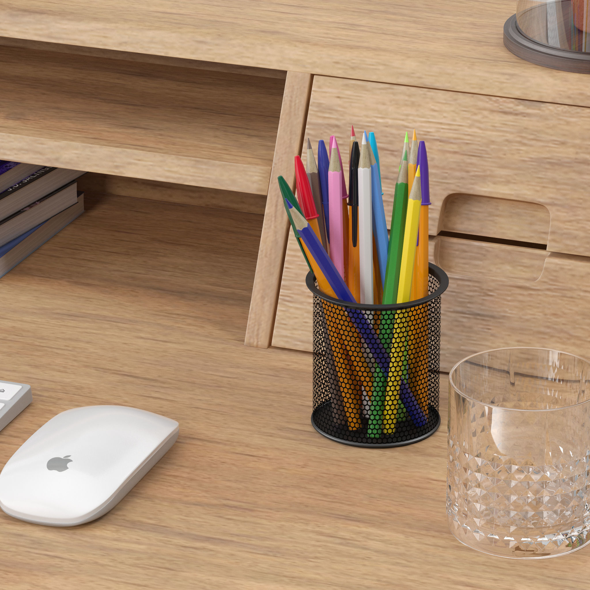Scandinavian Style Desk 3D model_9