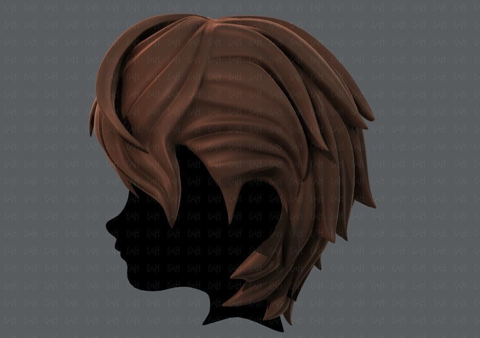 3D Hair style for boy V19 Low-poly 3D model_7
