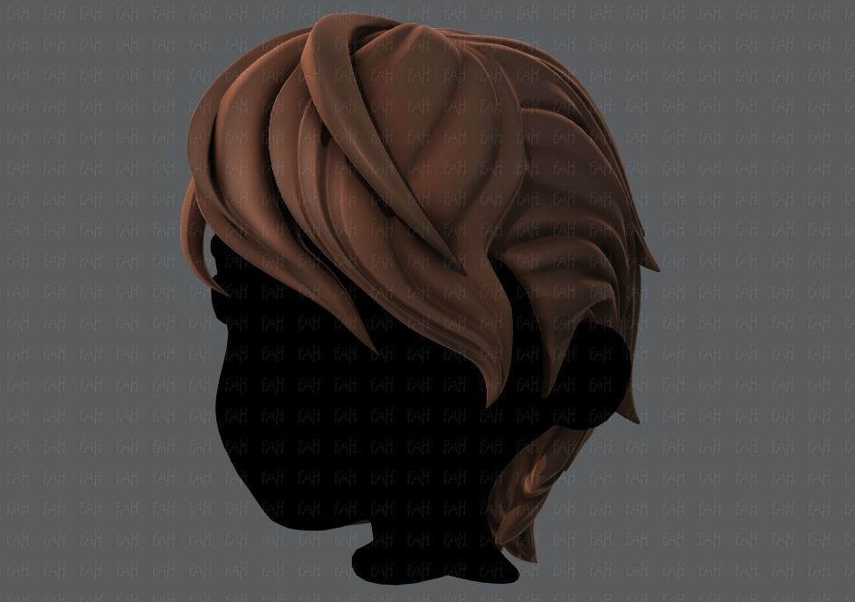 3D Hair style for boy V19 Low-poly 3D model_8