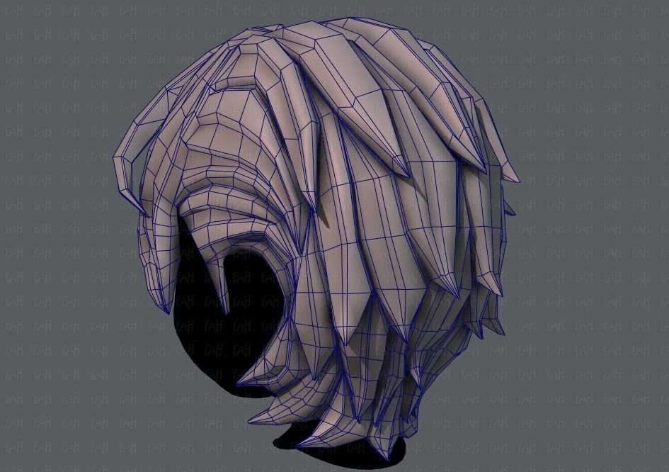 3D Hair style for boy V19 Low-poly 3D model_30