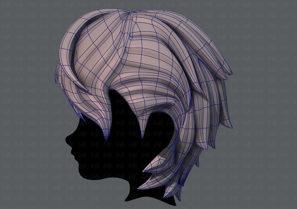 3D Hair style for boy V19 Low-poly 3D model_15