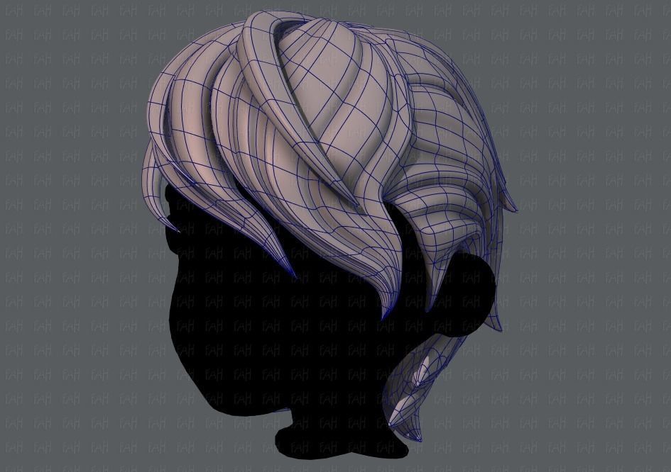 3D Hair style for boy V19 Low-poly 3D model_16