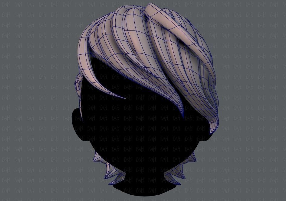 3D Hair style for boy V19 Low-poly 3D model_9