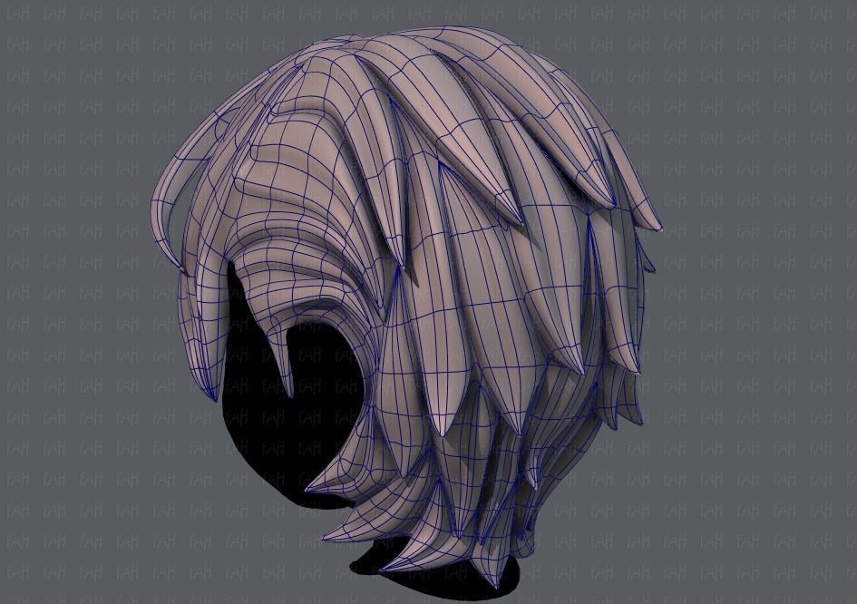 3D Hair style for boy V19 Low-poly 3D model_14
