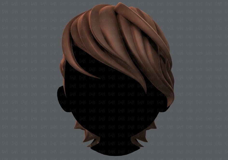 3D Hair style for boy V19 Low-poly 3D model_1