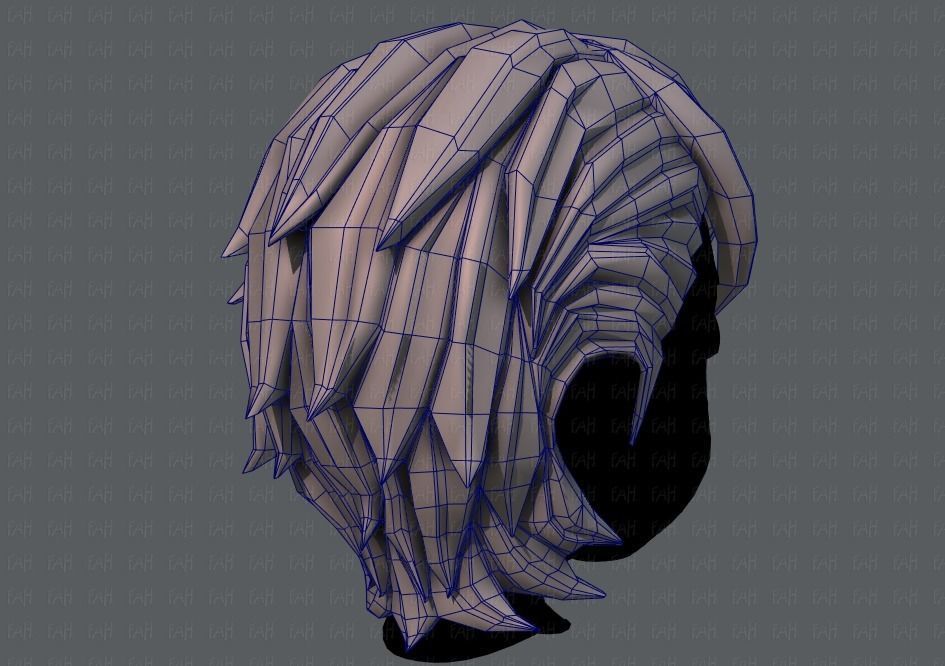 3D Hair style for boy V19 Low-poly 3D model_28